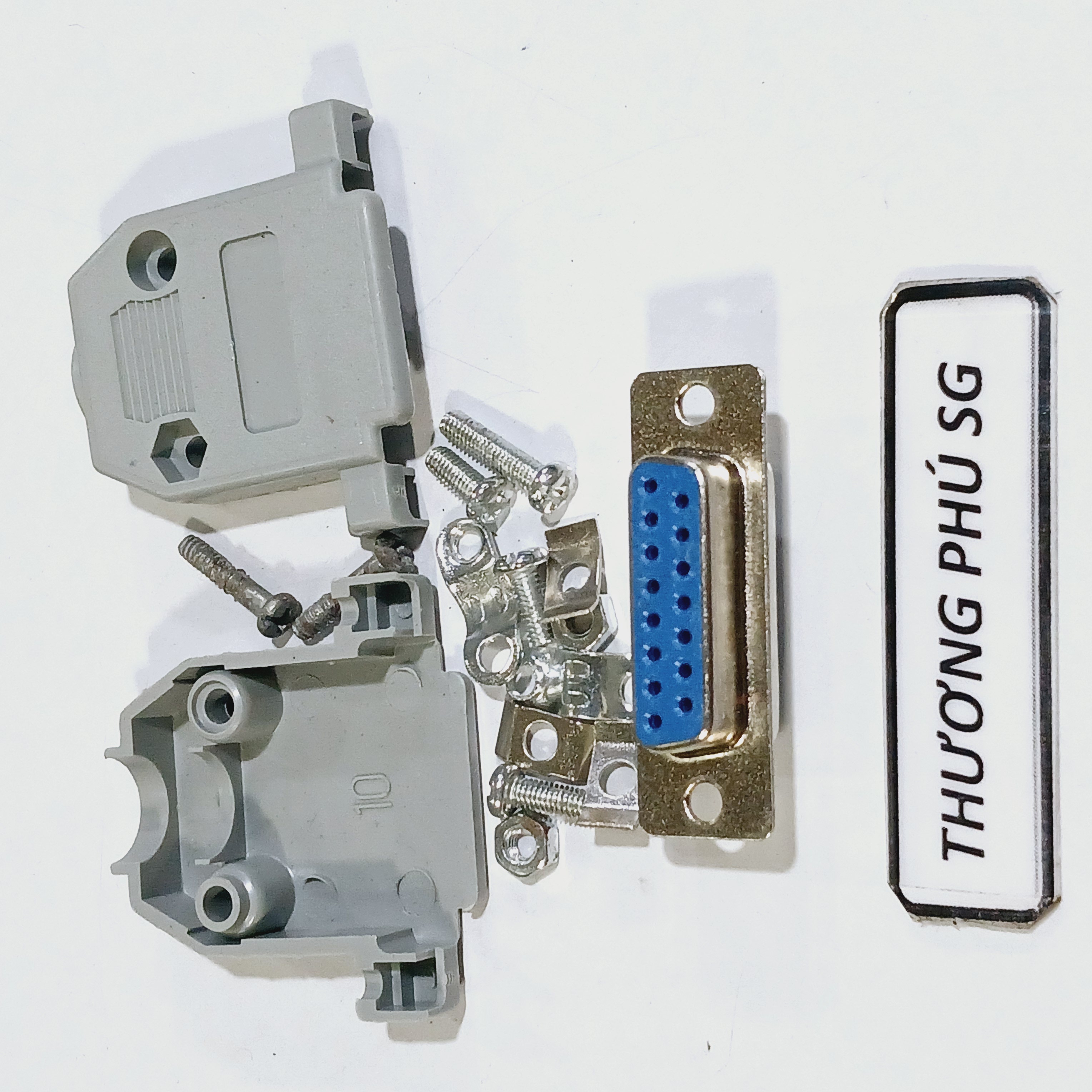 Đầu hàn Com 15 (DB15) / Đầu Com 15 Lổ Cái (DB15F - 15M Lổ Cái) (Bao gồm võ nhựa)