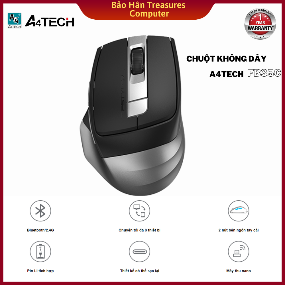 2.4GHz & Bluetooth Dual Mode Wireless optical wheel mouse -4tech fb35c
