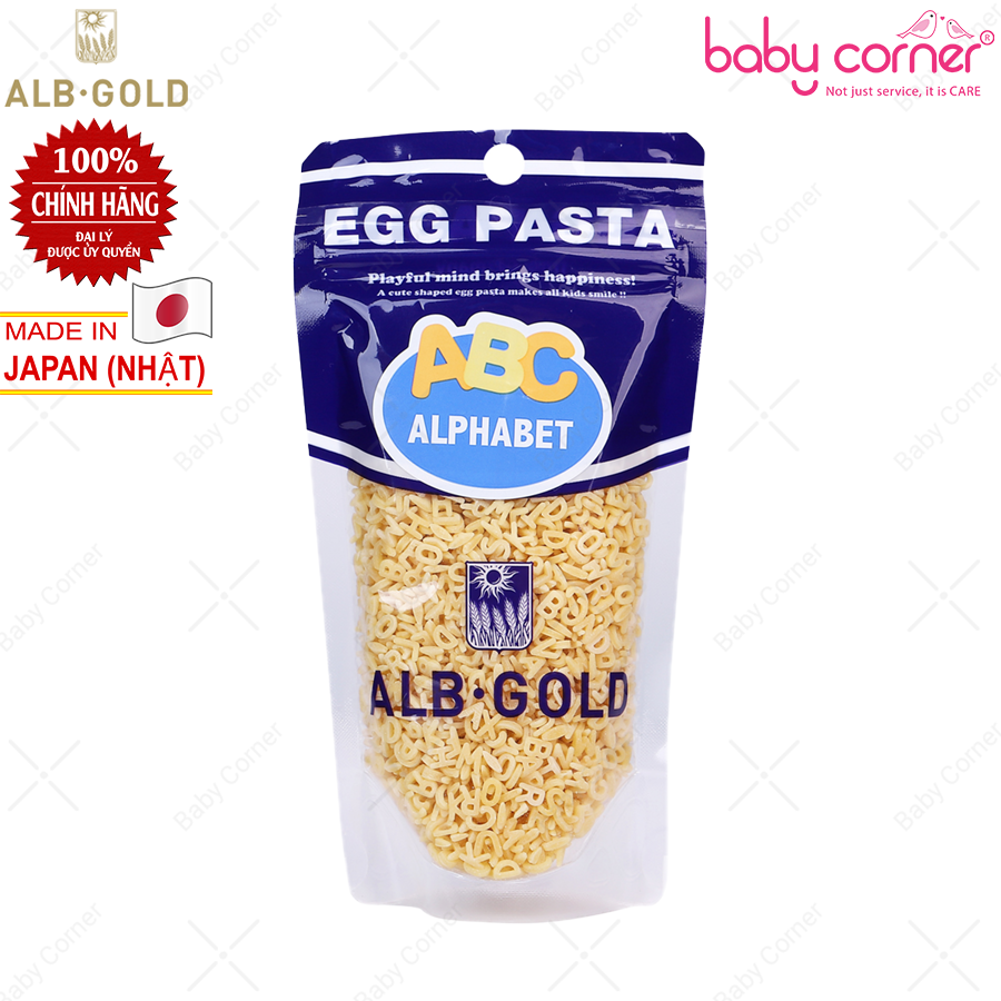 HSD T5 2024 Mì Nui Trứng ALB - GOLD Hình Chữ Cái Alphabet, 90g, Cho Bé Từ