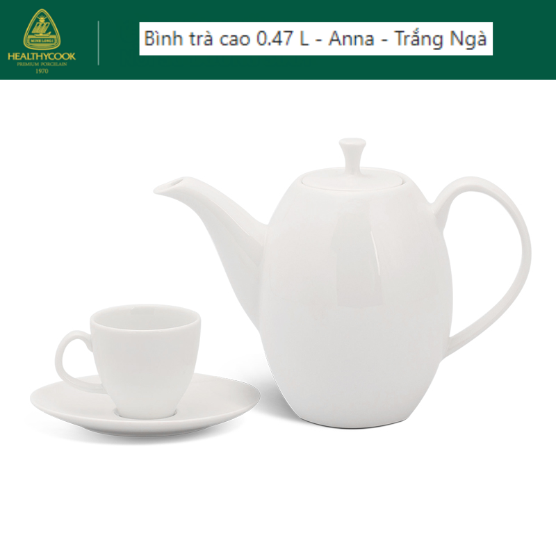 Bình trà cao 0.47 L - Anna - Trắng Ngà