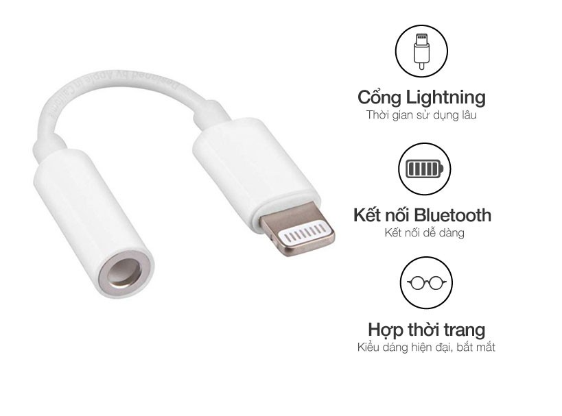 Cáp Chuyển Tai Nghe Lightning Ra 3.5 Loại 1 (Hộp Giấy)