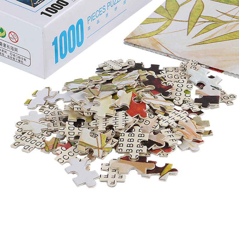 Tranh ghép hình 1000 mảnh gỗ - Thác hồng
