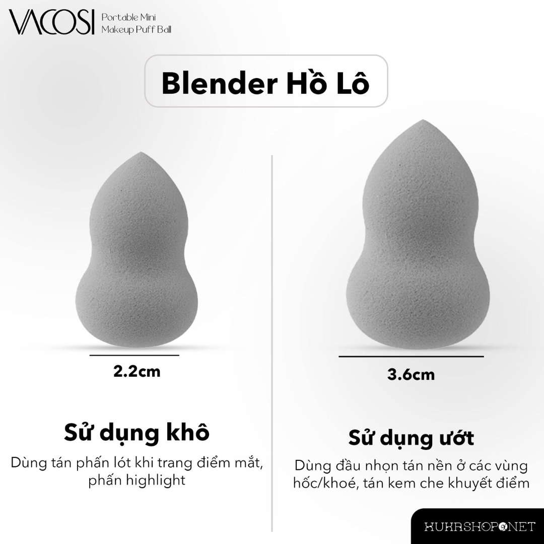 Set 3 Bông Blender Mini - VACOSI Portable Mini Makeup Puff Ball
