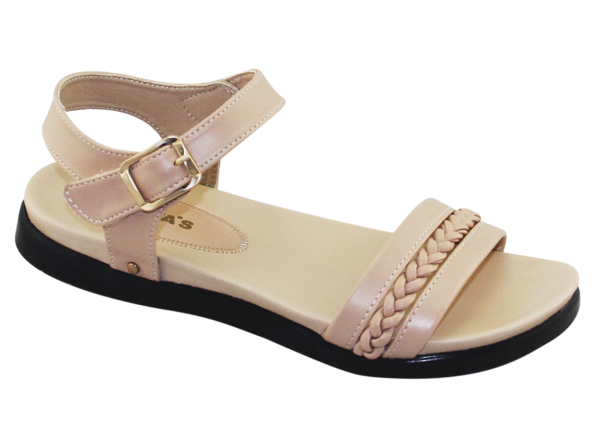 SANDAL ĐẾ BẰNG NỮ Bita's SYN.259 (Đen + Hồng + Kem + Trắng)
