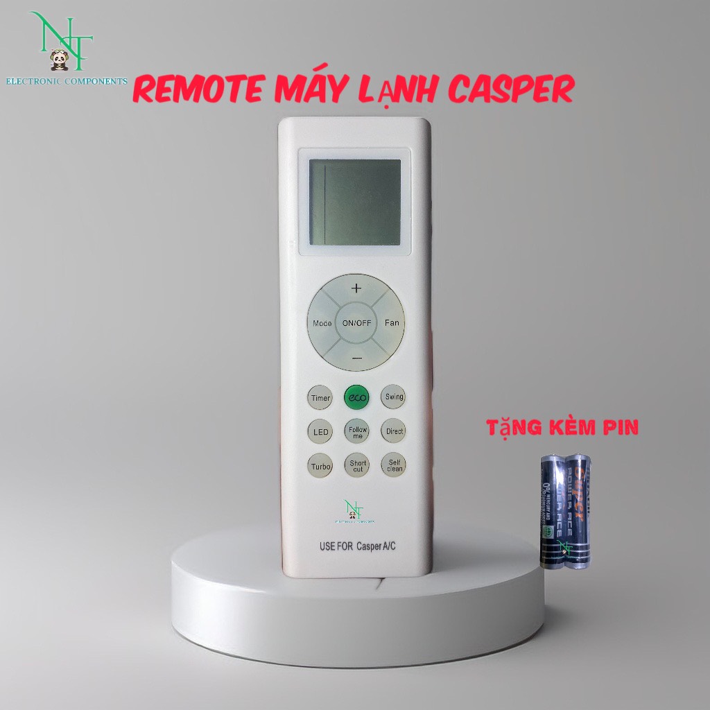 Remote điều khiển máy lạnh điều hòa CASPER . Đồ bấm máy lạnh CASPER . Tặng kèm pin sử dụng