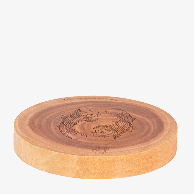 Thớt xà cừ tròn 35x35x3.5 (cm)