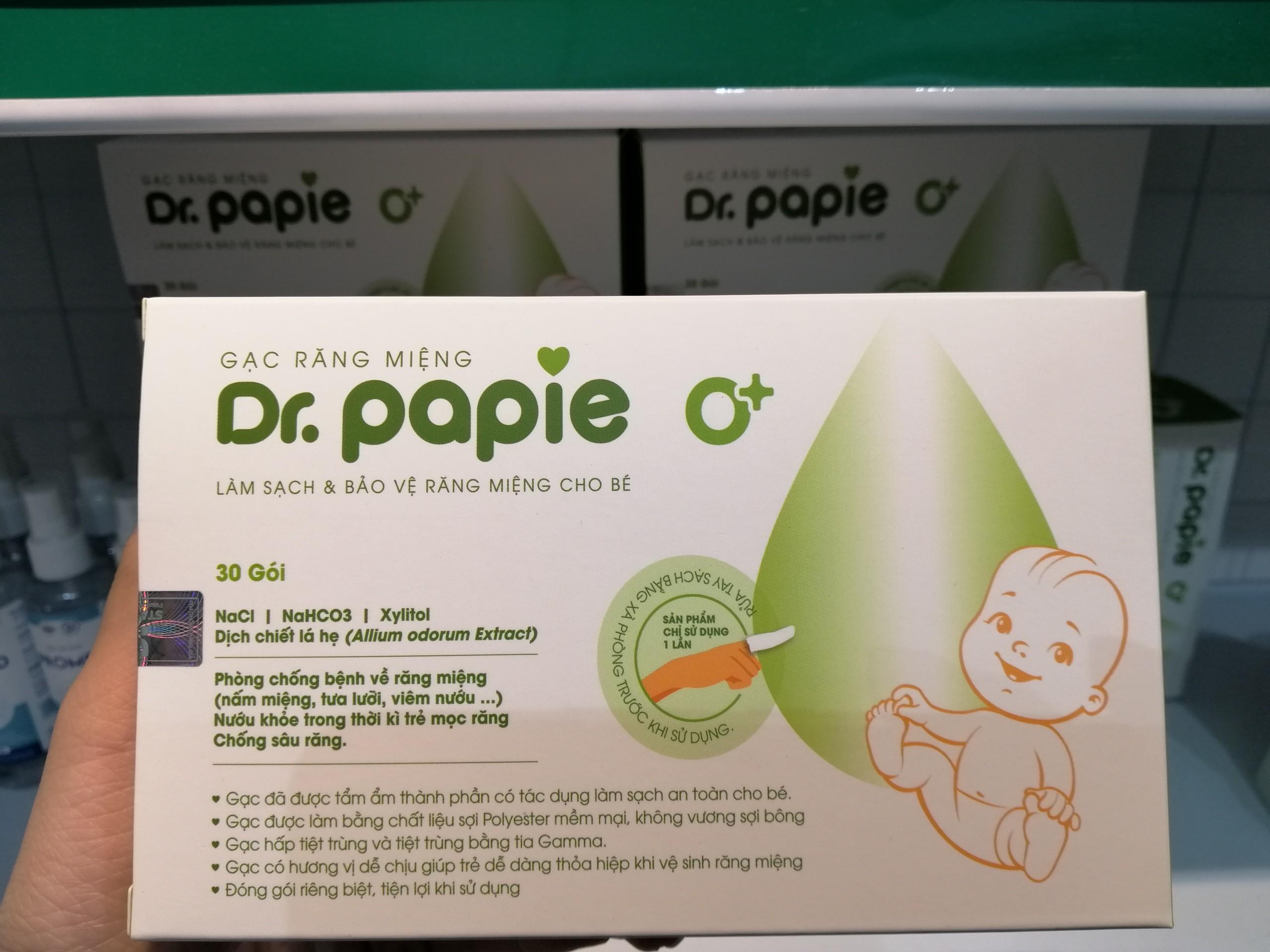 gạc răng (rơ) miệng dr. papie hộp 30 gói