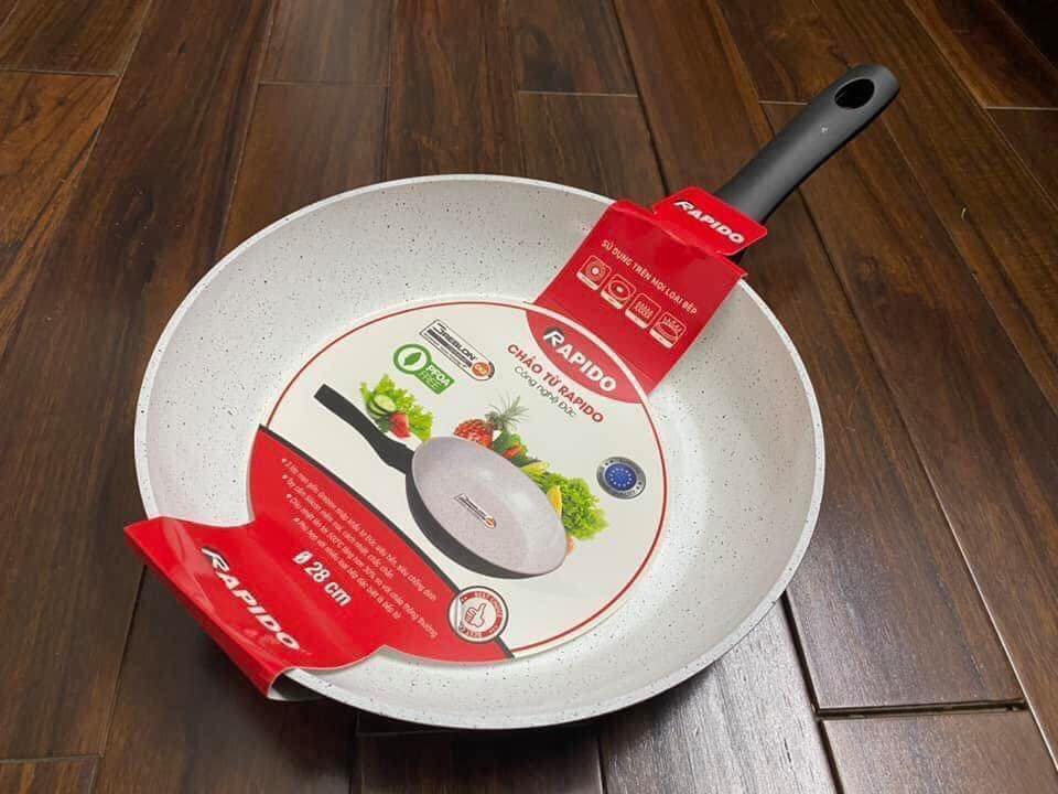 Chảo từ men gốm Rapido size 26cm, 30cm đáy châm - Chịu nhiệt lên tới 500 độ C
