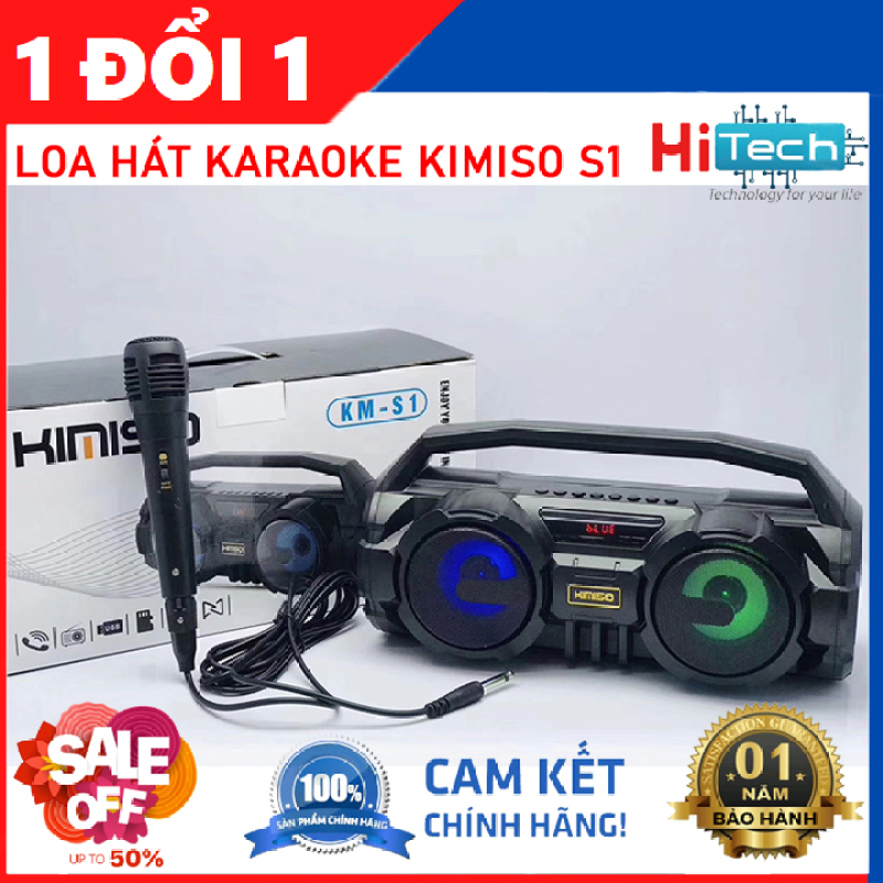 Loa Bluetooth Kimiso KM-S1, 2 Bass Cực Mạnh , Nhựa ABS Cao Cấp , Chất Lượng Âm Thanh Tốt, Chân Thực , Tặng 1 Micro Có Dây Hát Karaoke