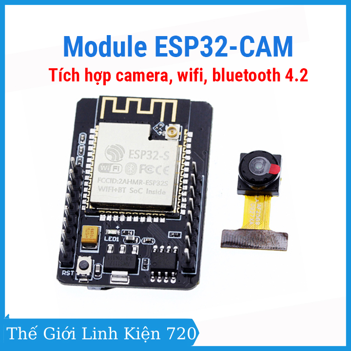 Module camera esp32-cam tích hợp wifi + bluetooth esp32 cảm biến ov2640