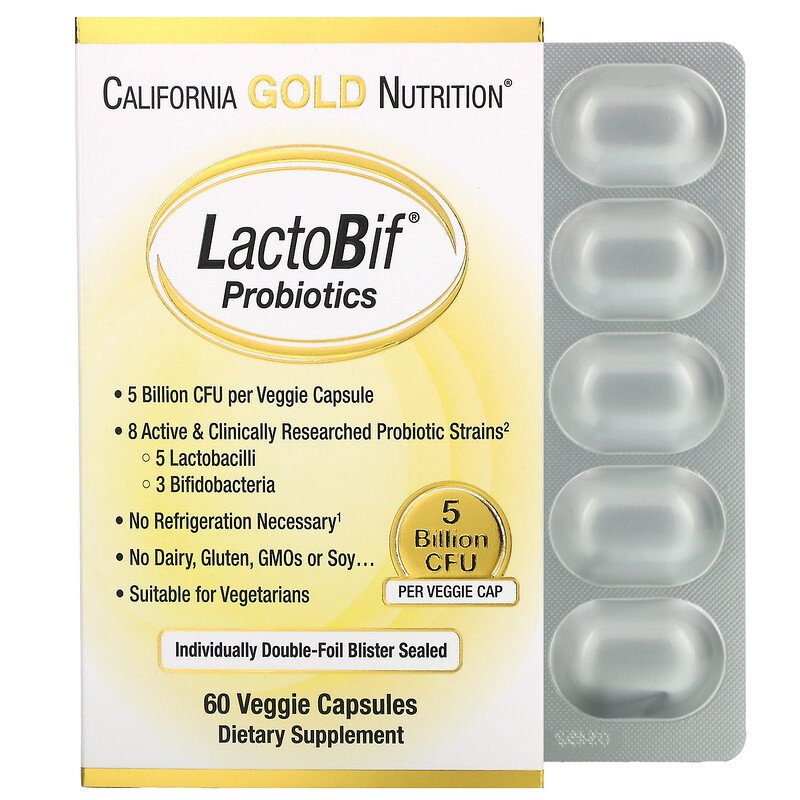 LactoBif Probiotics, 5 Billion CFU, 60 viên của California Gold Nutrition