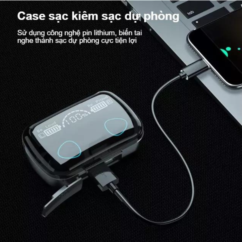 Tai nghe bluetooth M10 pro chip 5.1 kiêm sạc dự phòng. Tai nghe không dây hỗ trợ mọi dòng máy. Tai nghe nhét tai không dây trả lời cuộc gọi âm thanh sống động– Elamo store