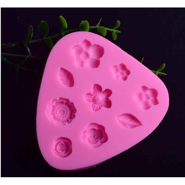 Khuôn silicon 3D mẫu 9 hoa