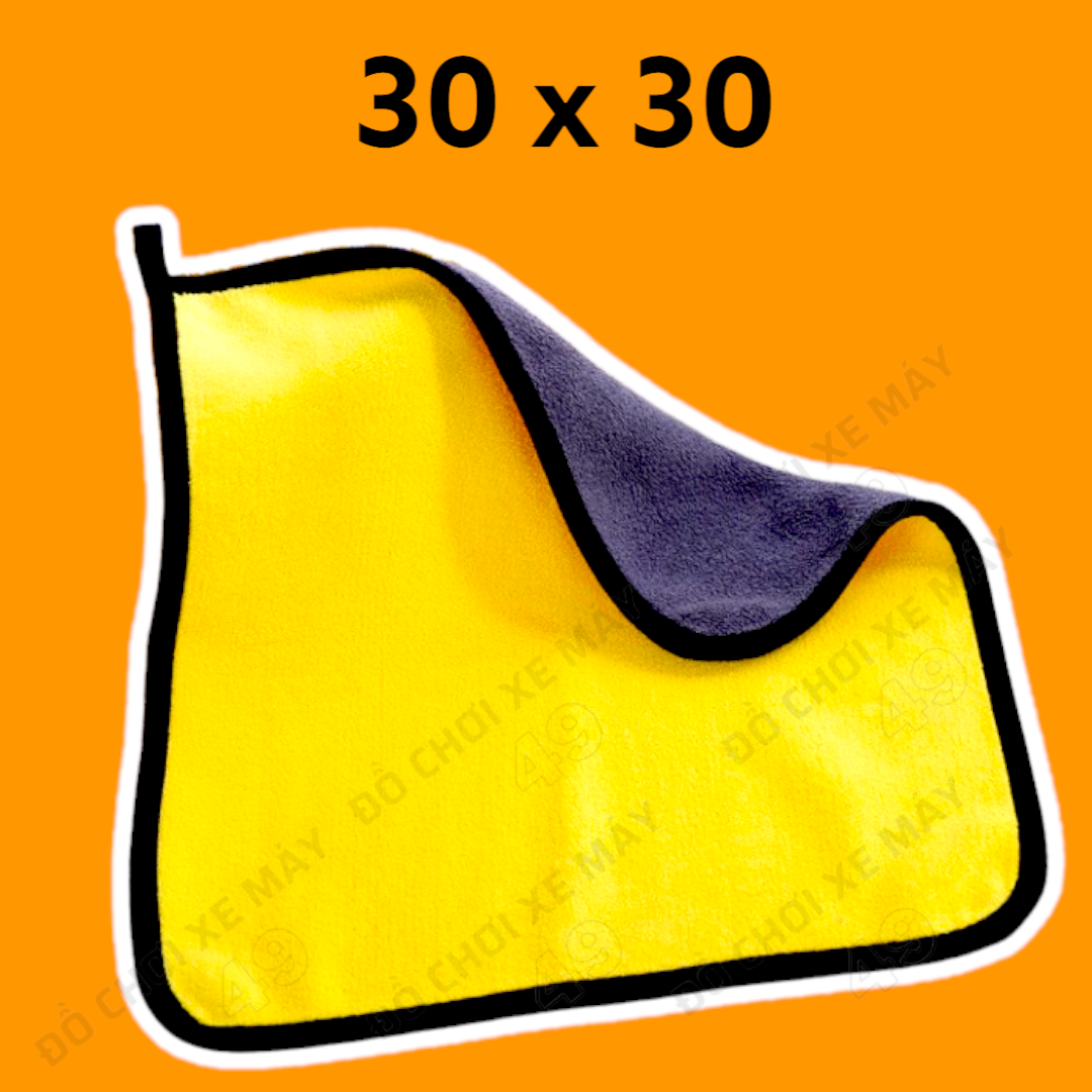 Khăn lau xe đa năng 2 lớp microfiber siêu mềm siêu thấm