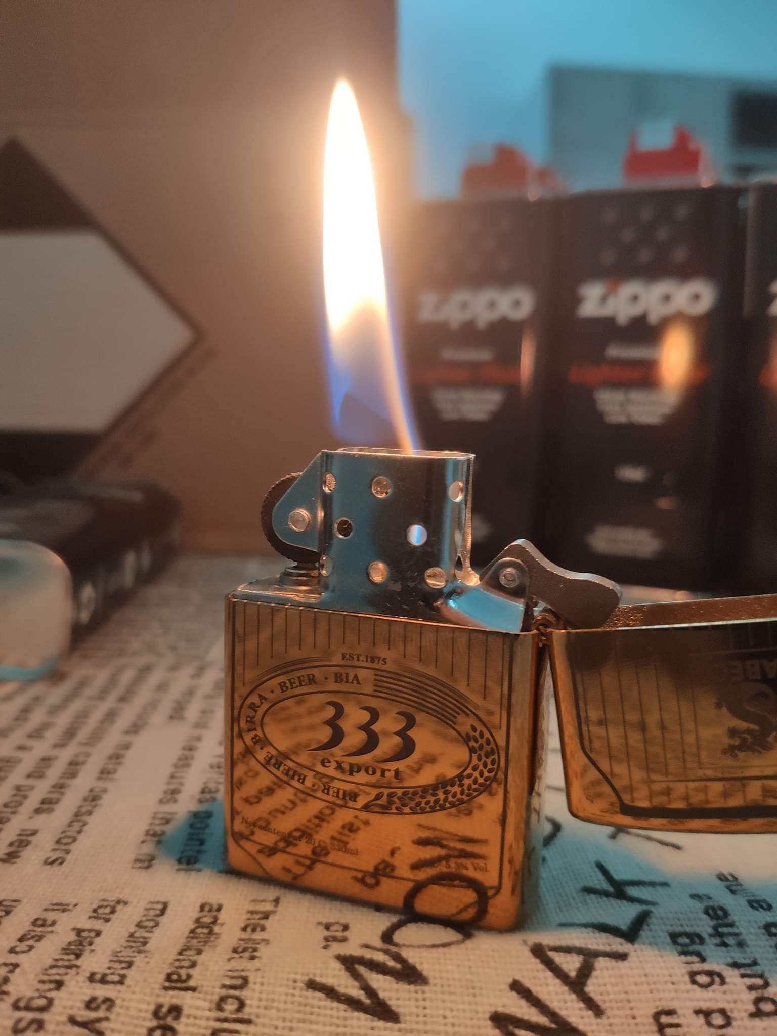 [HCM]Bật Lửa Zippo Khắc Laze Hình Chai Bia 333 Cao Cấp