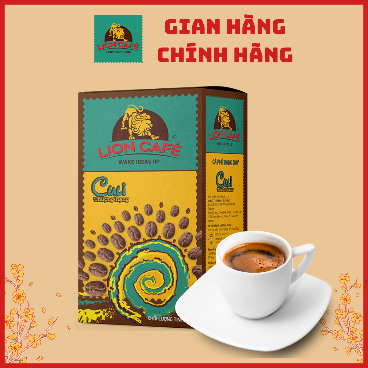 Lion Cafe - Filtered Coffee - Premium Culi - Box of 250g