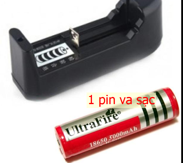 Bộ sạc và pin ultrafire pin 4200 có đầu xài gia đình