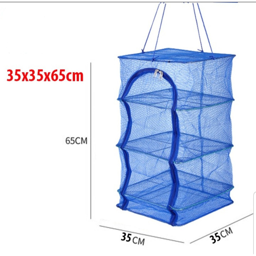 Lồng lưới treo 4 tầng để phơi cá khô có thể xếp gọn