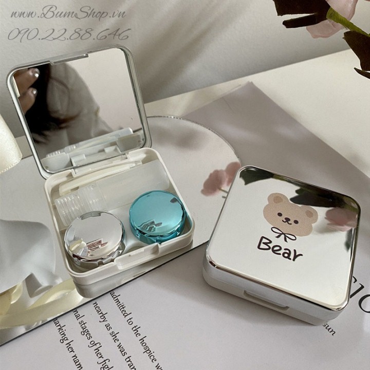 Khay đựng lens gấu tráng gương cao cấp