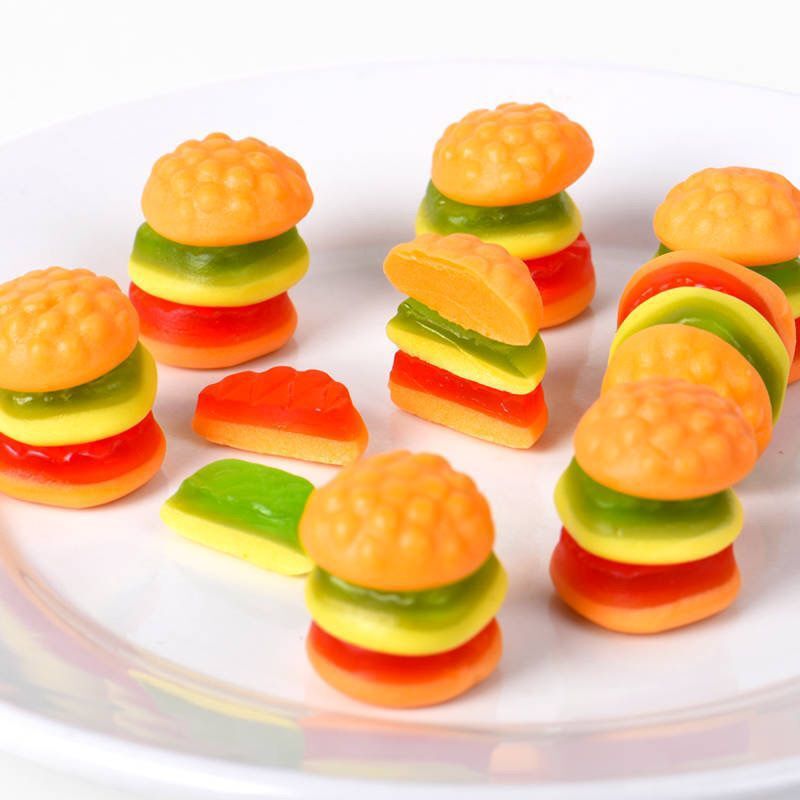 Combo 1000g Kẹo dẻo Humberger trái cây quà tặng cho bé ăn vặt siêu nghiền