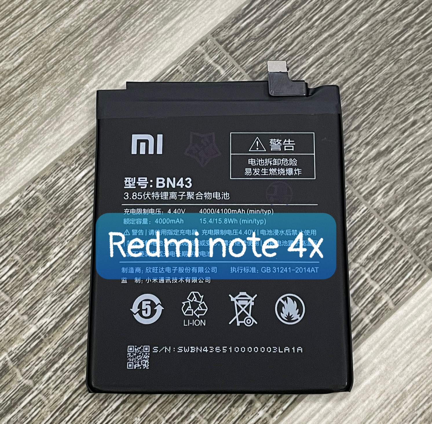 pin zin xiaomi Redmi note 4x mã BN43