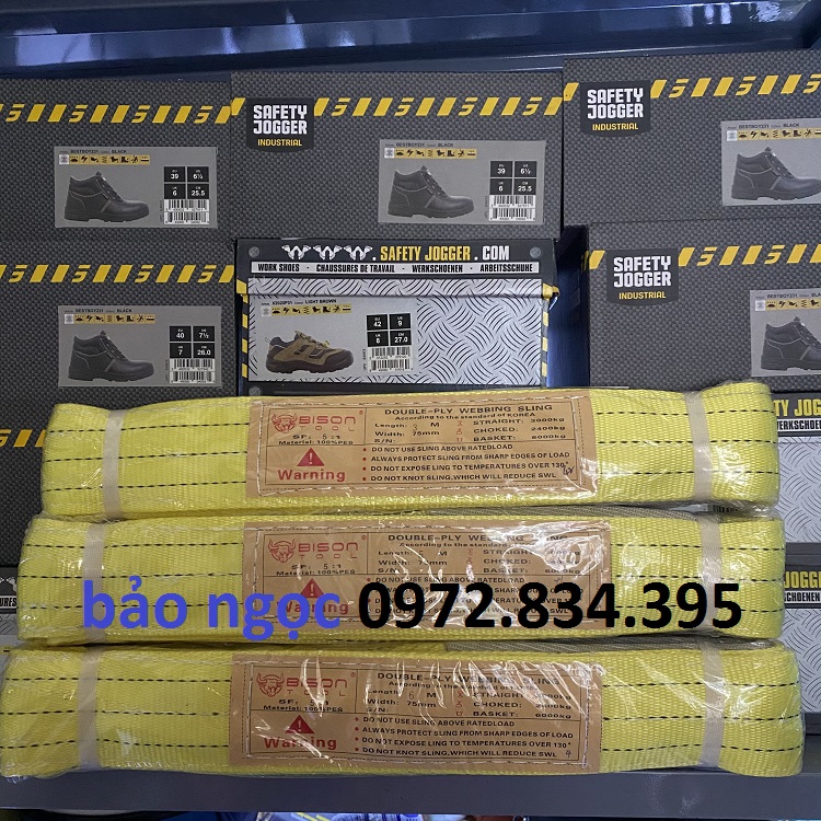 Dây cáp vải cẩu hàng bản dẹp 3 tấn 3 mét hệ số an toàn 6:1