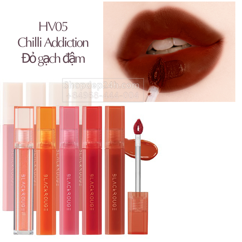 [Black Rouge] Son kem lì Black Rouge Half N Half Water Velvet HV05 - Chilli Addiction: Đỏ gạch đậm
