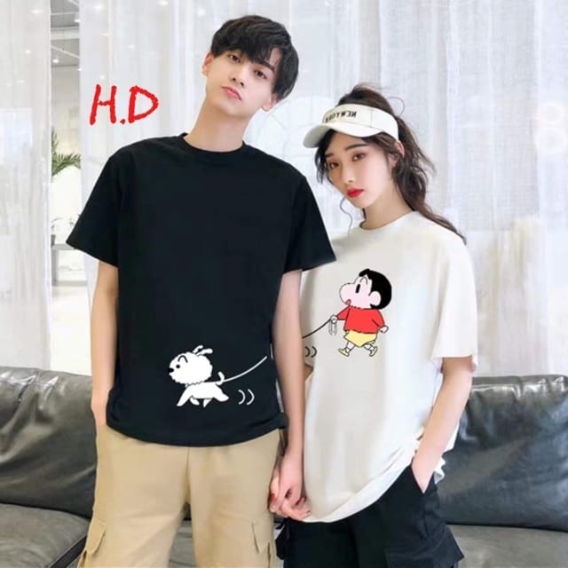 Áo Đôi Sin Dắt Cún Dễ Thương (2 chiếc)