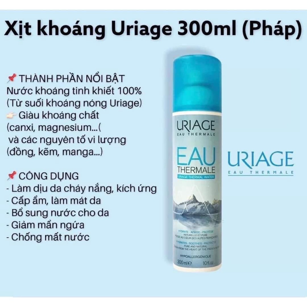 Xịt khoáng cấp ẩm URIAGE THERMAL WATER 300ml