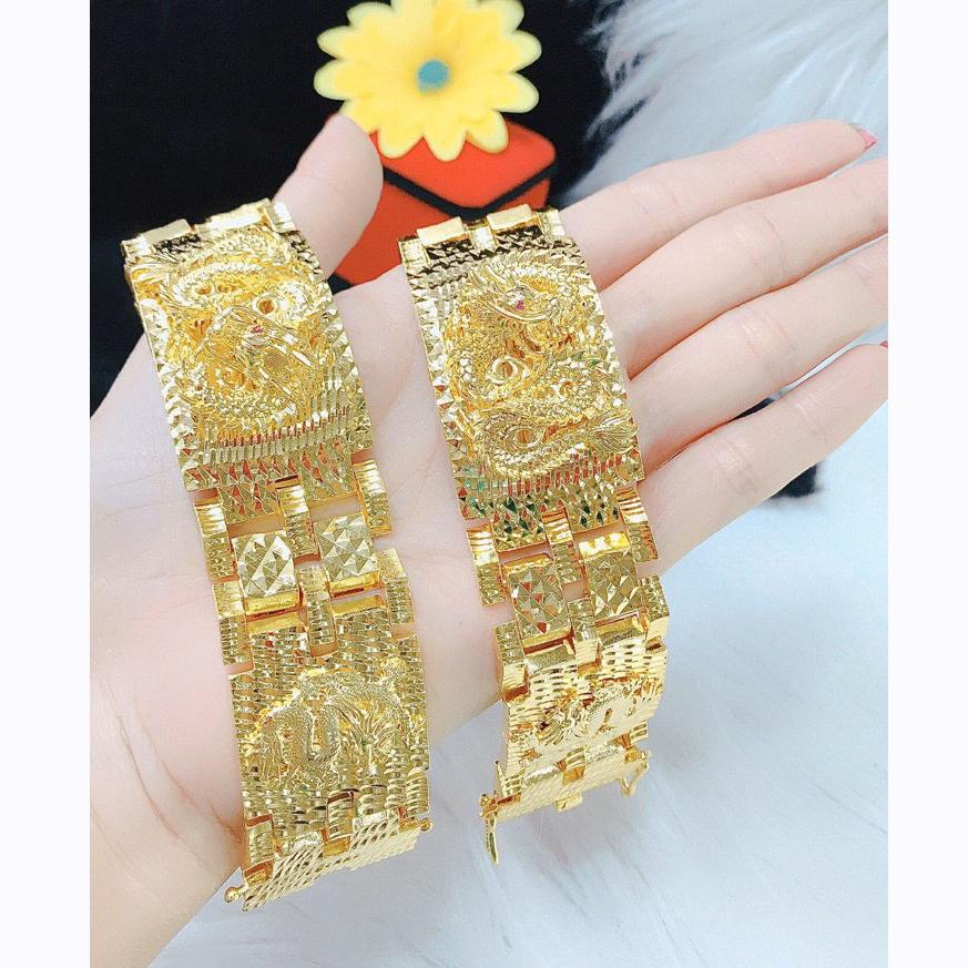 Lắc Tay Nam Mạ Vàng 18K - Mẫu 150.20.11 - Đi Chơi, Dự Tiệc Rất Cool ^.^  - Không Đen - Không Dị Ứng