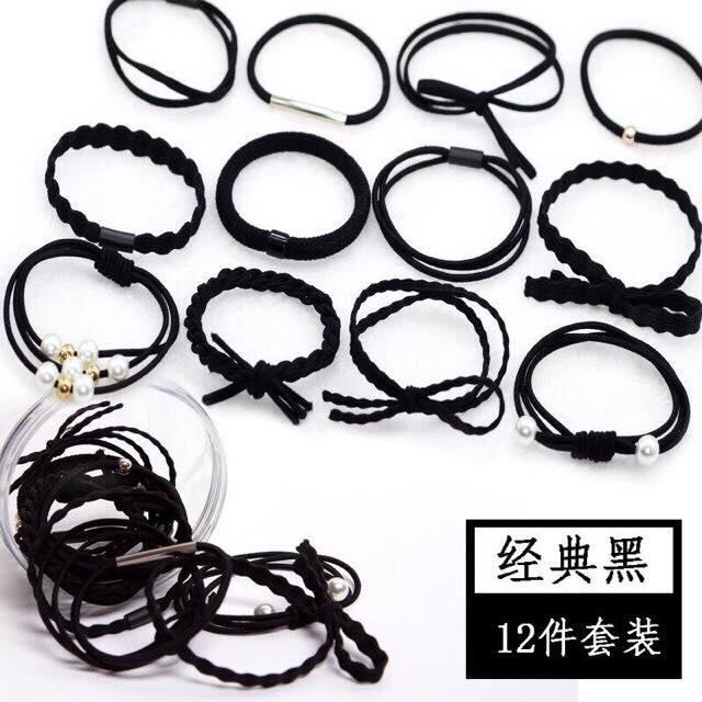 Hộp 12 Dây Buộc Tóc Hàn Quốc Siêu Xinh