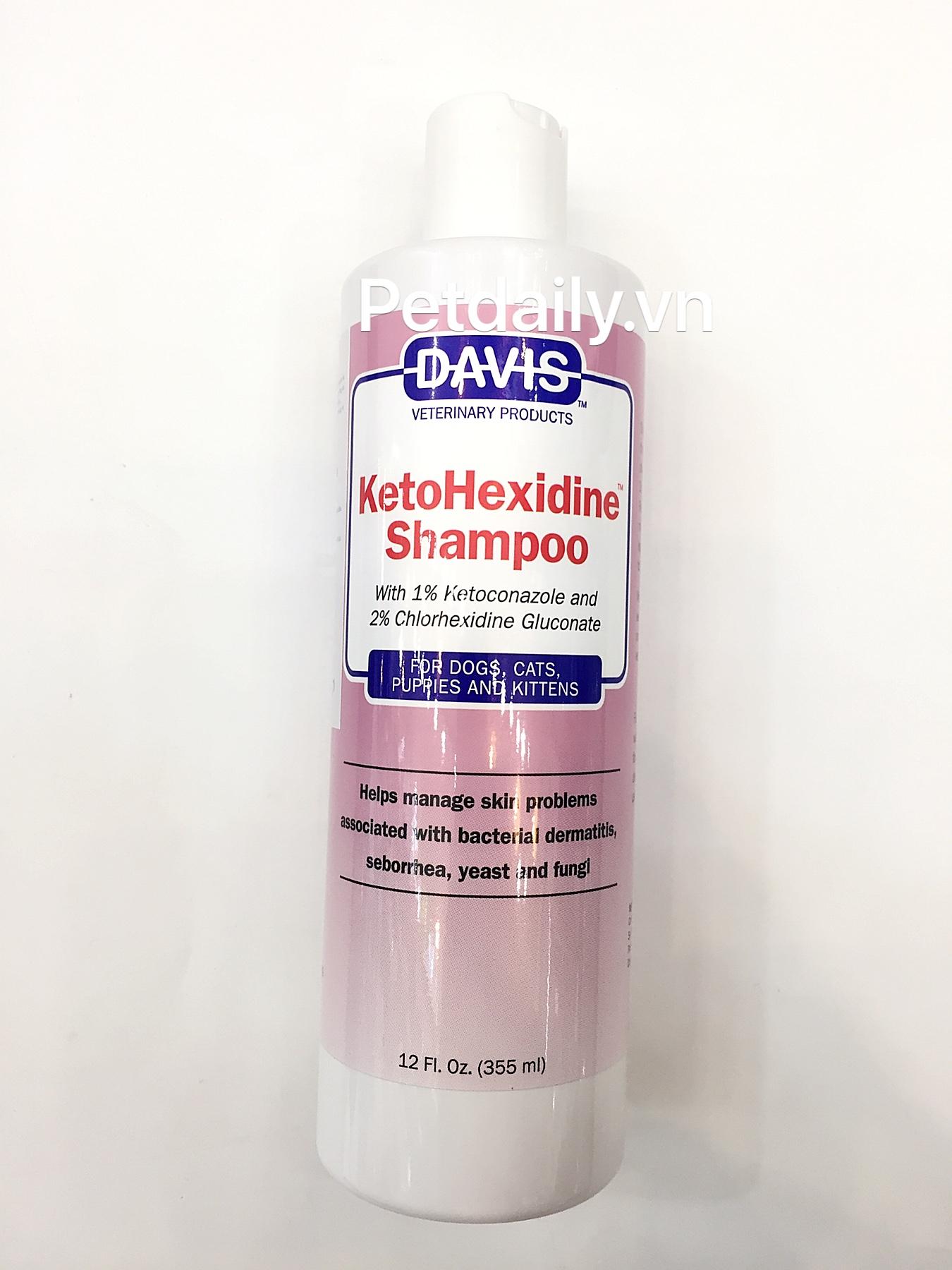 Sữa tắm dành cho chó mèo viêm da Davis Ketohexidine 355ml