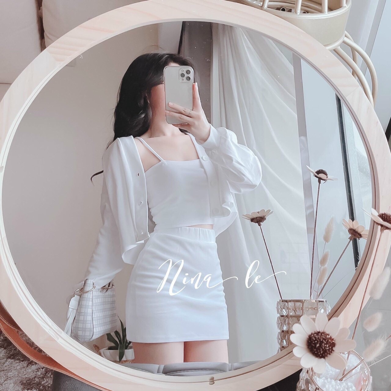 Set 3 món kèm chân váy siêu cute kèm hình thật