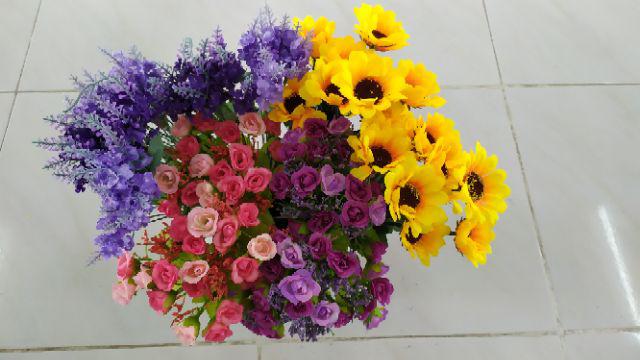 CHÙM HOA HƯỚNG DƯƠNG GIẢ LỤA 7 BÔNG