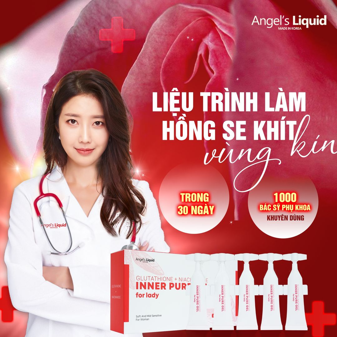 Siêu Tinh Chất Làm Hồng Se Khít Vùng Kín Angel's Liquid Glutathione Plus Niacinamide Inner Pure Gel 2ml _ Angel's Liquid Chính Hãng