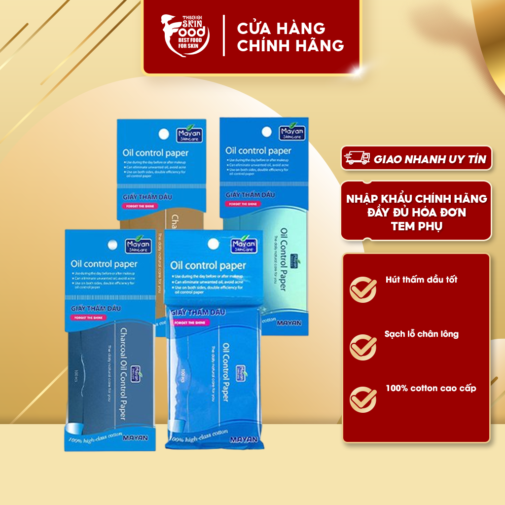 Giấy Thấm Dầu Mayan Oil Control Paper 100 PCS