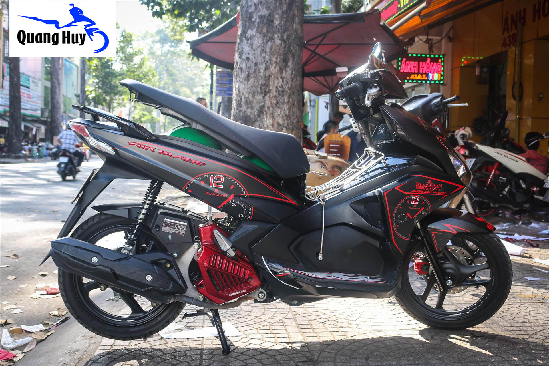 Stamp hooded Nouvo SX black red-degree stickers team boss decal motorcycle Nouvo SX black red-team hood Decal motorcycle Nouvo cheap beautiful and quality