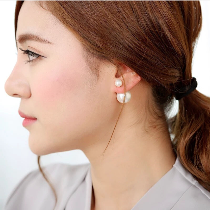 [HCM]Bông tai nữ ngọc trai đôi kim bạc siêu xinh kèm hộp