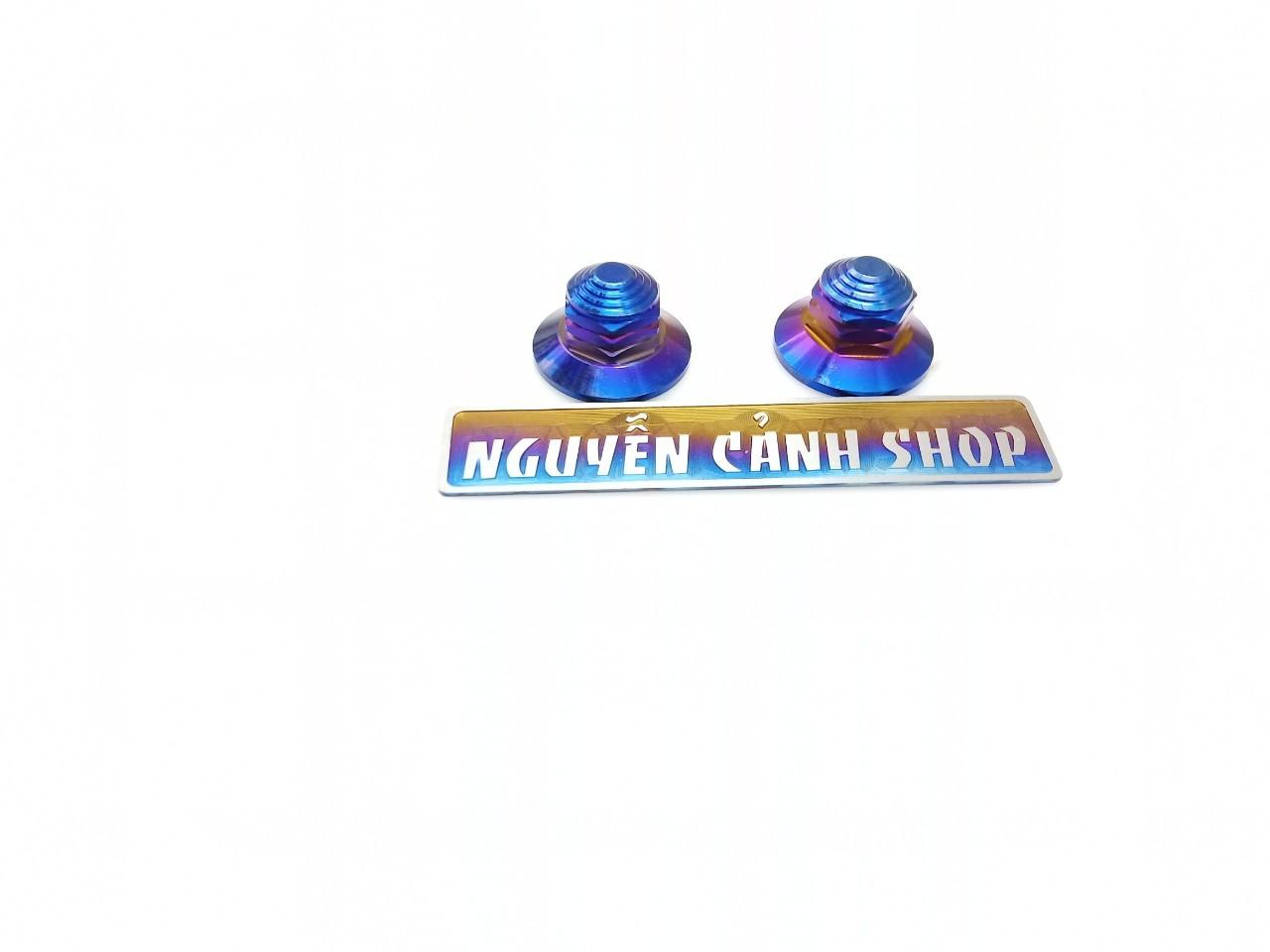 [HCM]Ốc vặn phuộc sau 10li 2 con màu xanh titan