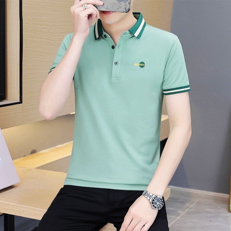 (có video) Áo thun nam cổ bẻ cao cấp đủ màu thêu chữ viền cổ chất thun dày đẹp chất lượng