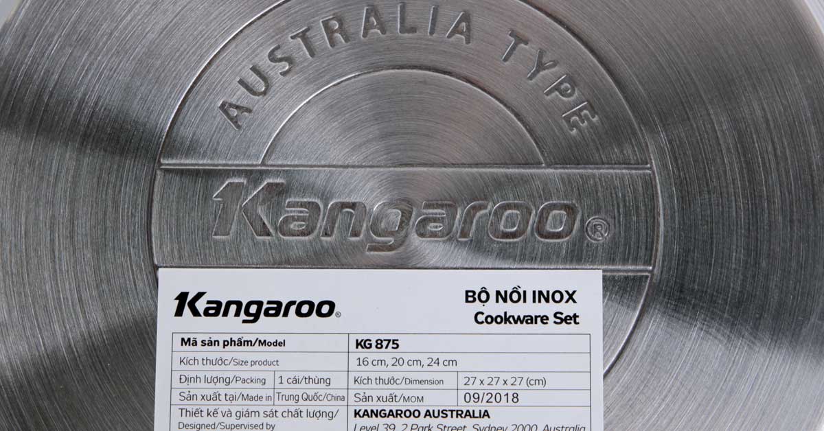 Bộ nồi 3 chiếc inox Kangaroo KG878
