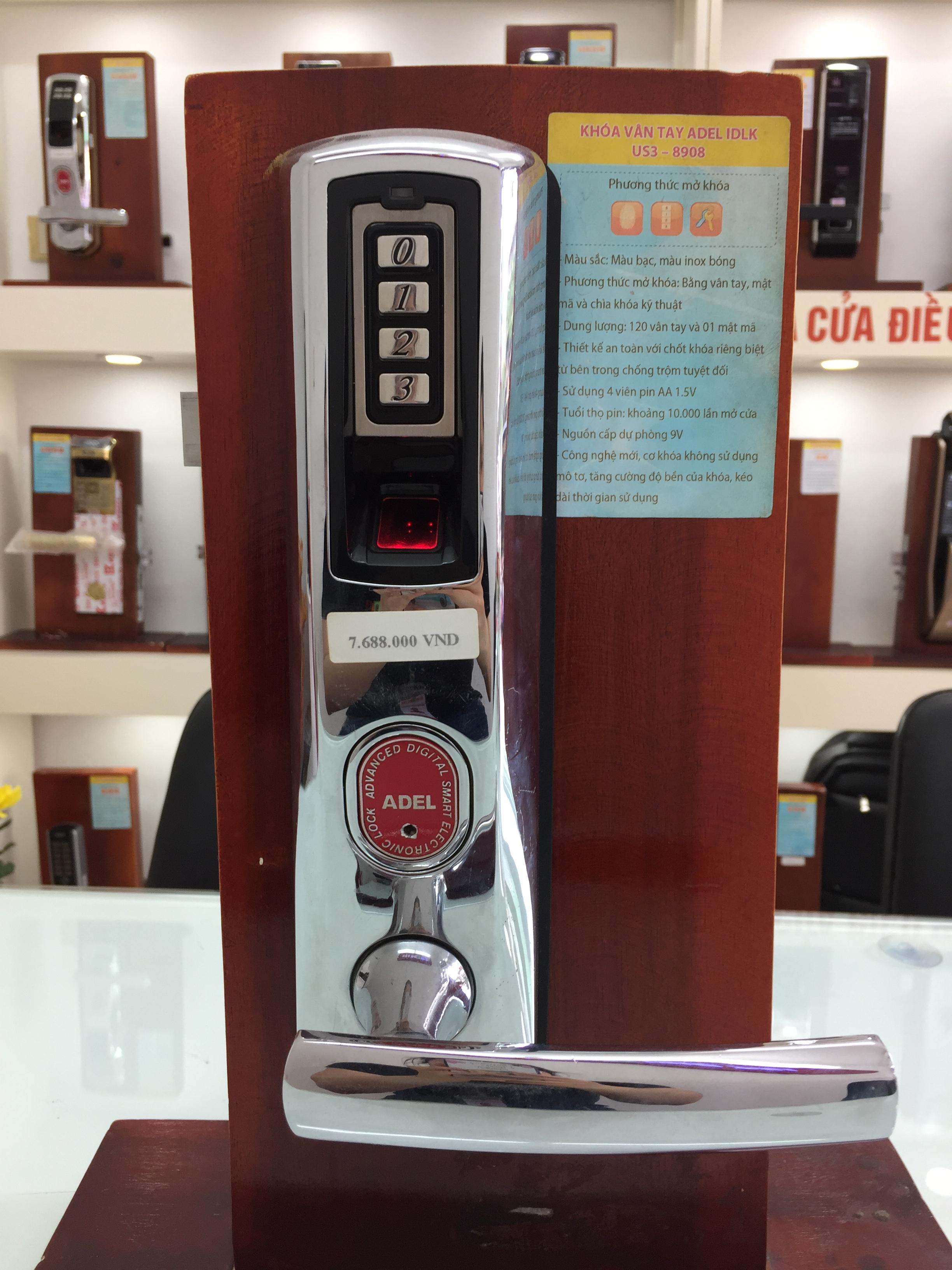 Khóa cửa vân tay ADEL-iDLK US3-8908