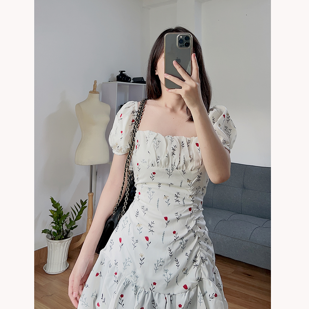 Váy hoa nhí dáng xoè tay phồng RD028