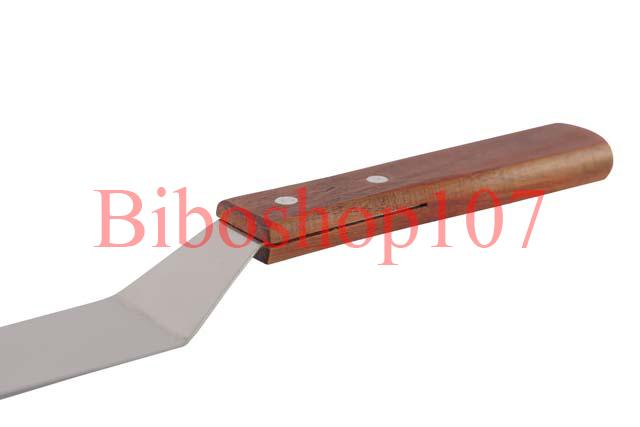 Dao chà láng inox cong trét kem bánh gato cán gỗ cao cấp (25CM)