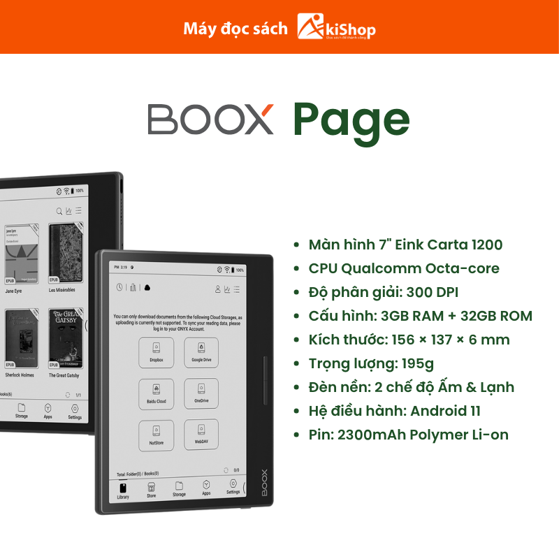 Máy đọc sách Boox Page Chính hãng Akishop