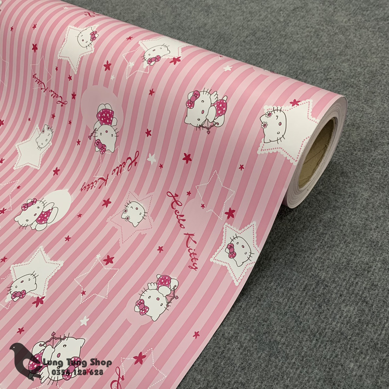 [HCM]Decal hình hello kitty - Giấy dán tường có sẵn keo màu hello kitty