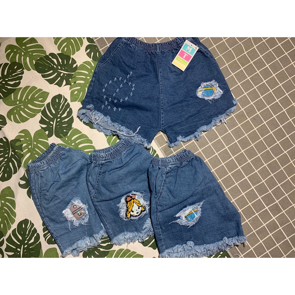 Quần đùi jean nữ quần short nữ lưng thun thời trang