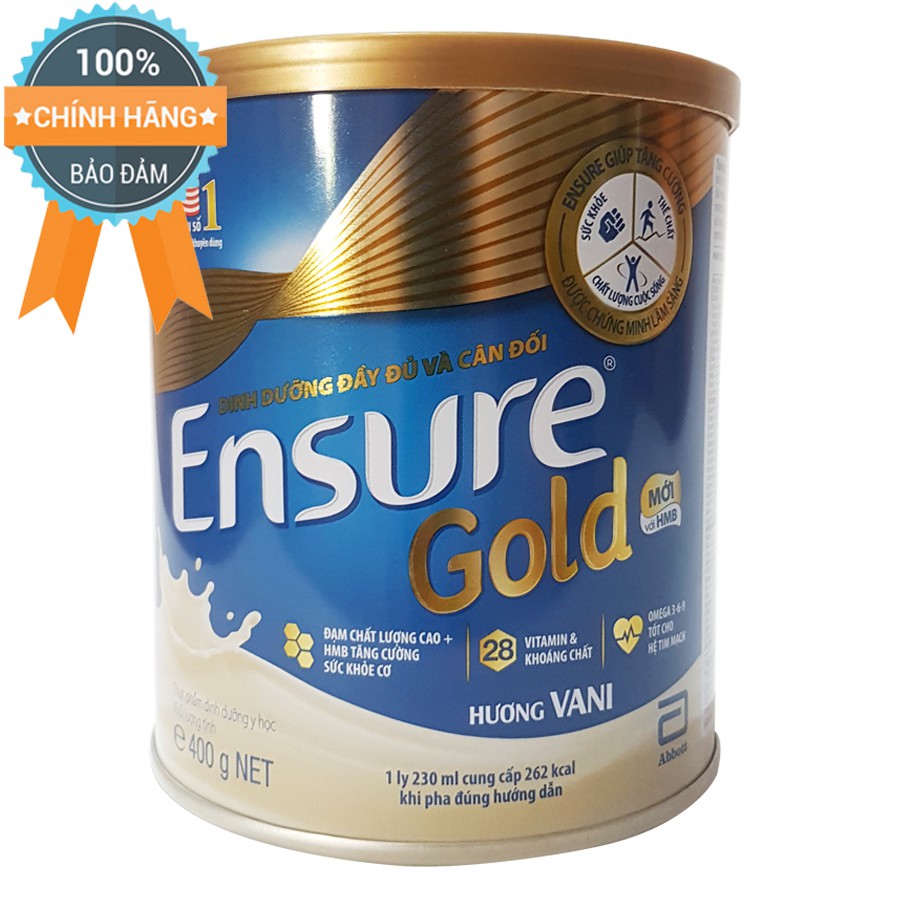 [Abbott] Sữa bột Ensure Gold Abbott hương vani (HMB) 400g [Hadala Milky]