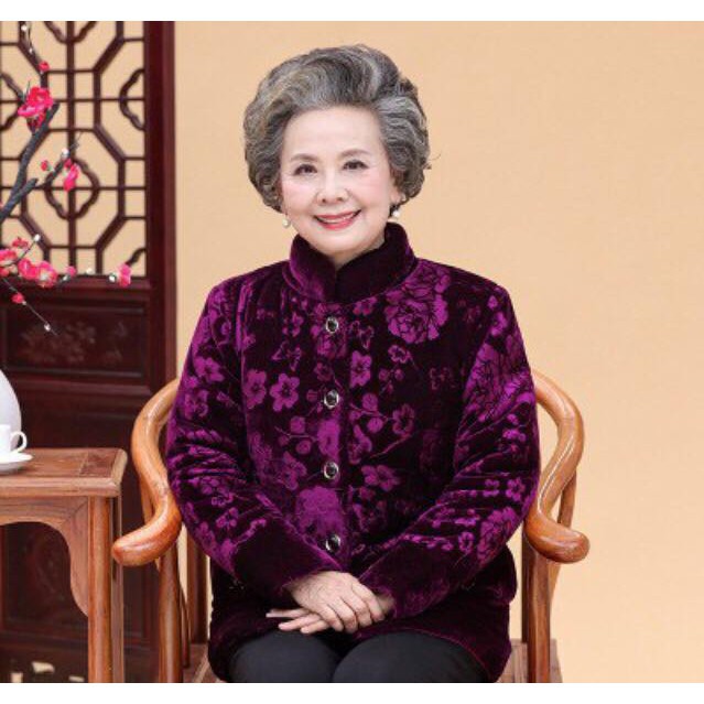 Áo Nhung Ấm Áp Mùa Đông Cho Bà