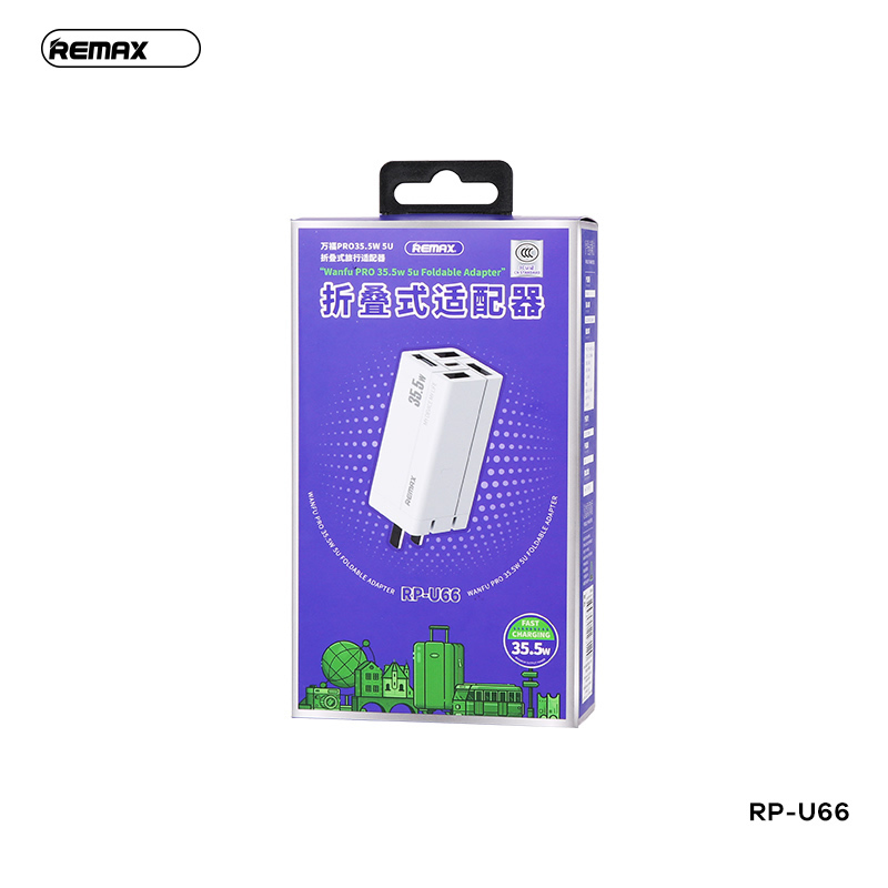 Cốc sạc 4 Cổng USB + Type C Remax RP-U66 35.5W